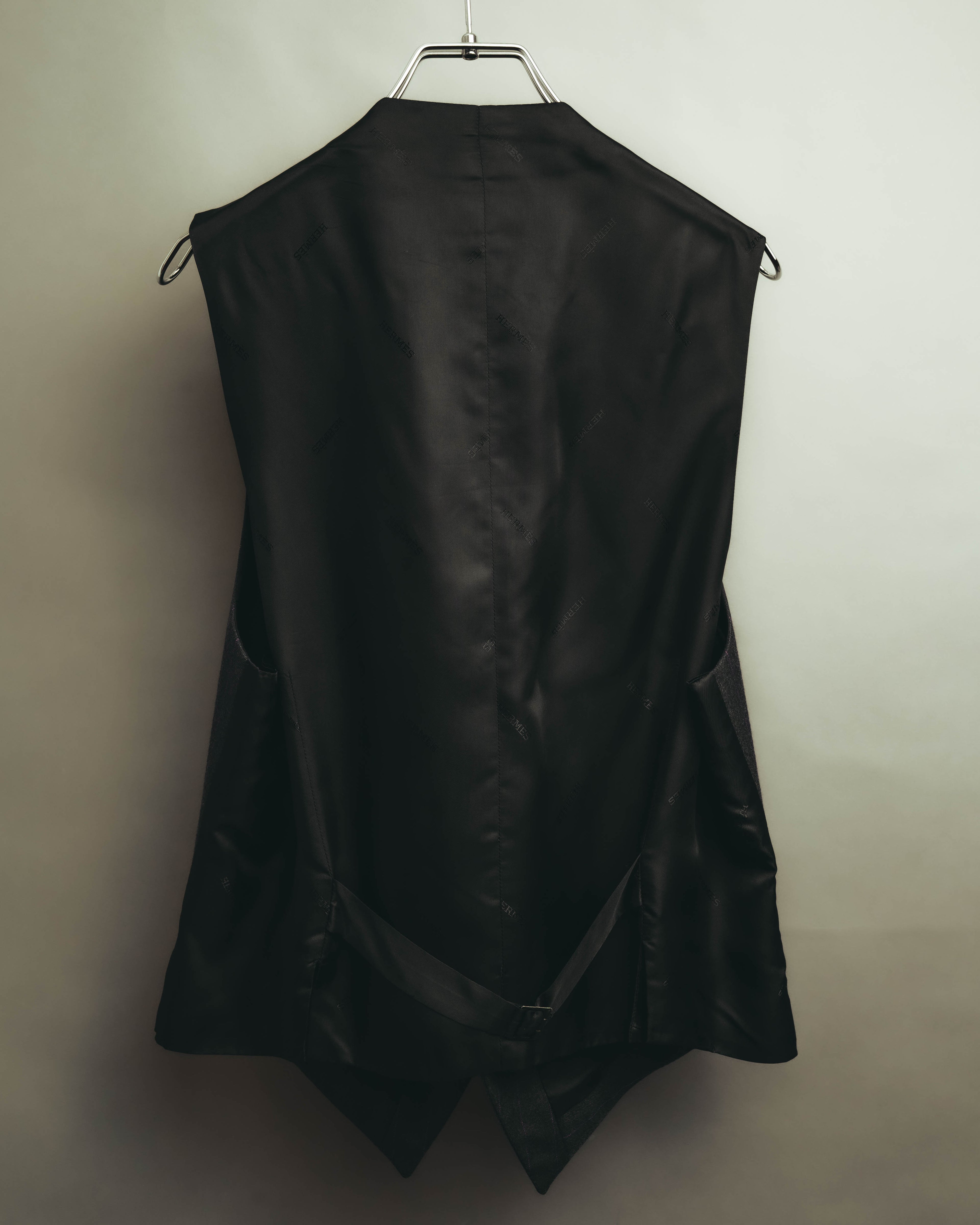 -SPECIAL- “HERMES” 2007-2009 Super 100s pinstripe tailored long gilet