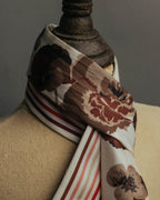 "GUCCI" 00's-10's Floral and striped silk neck bow scarf