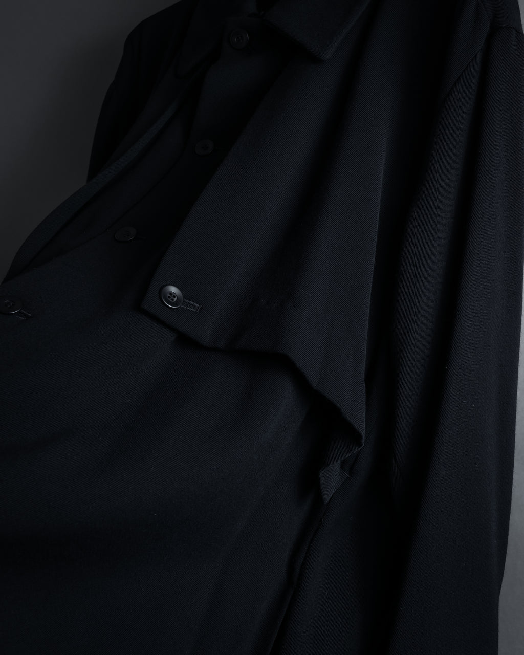 -SPECIAL- "Y's" 15AW Cape design panel oversized stand collar coat