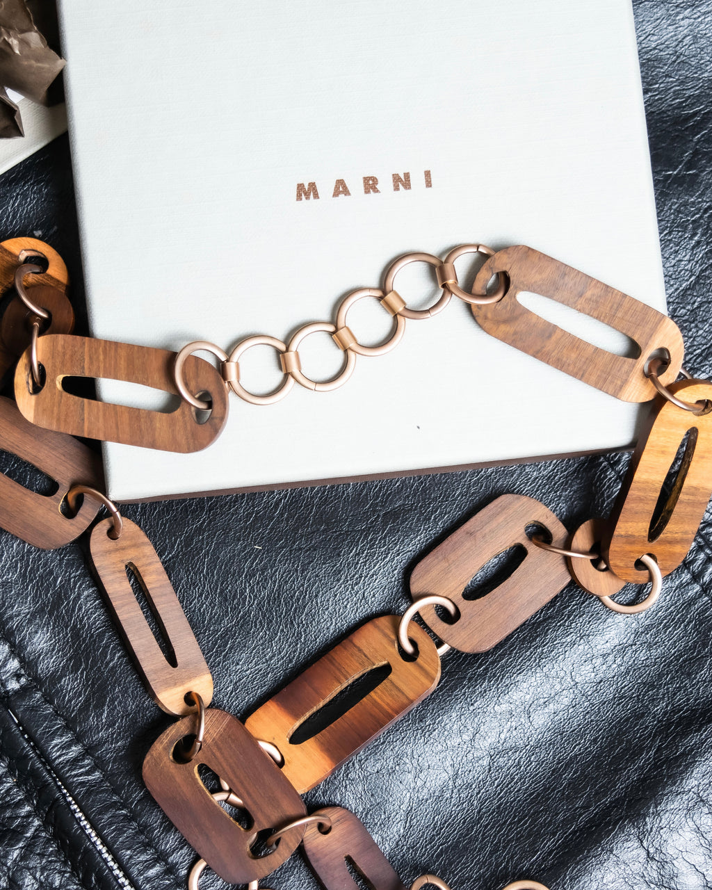 "MARNI" Large tree and chain combination necklace