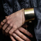 "CELINE" Large leather docking gold bracelet