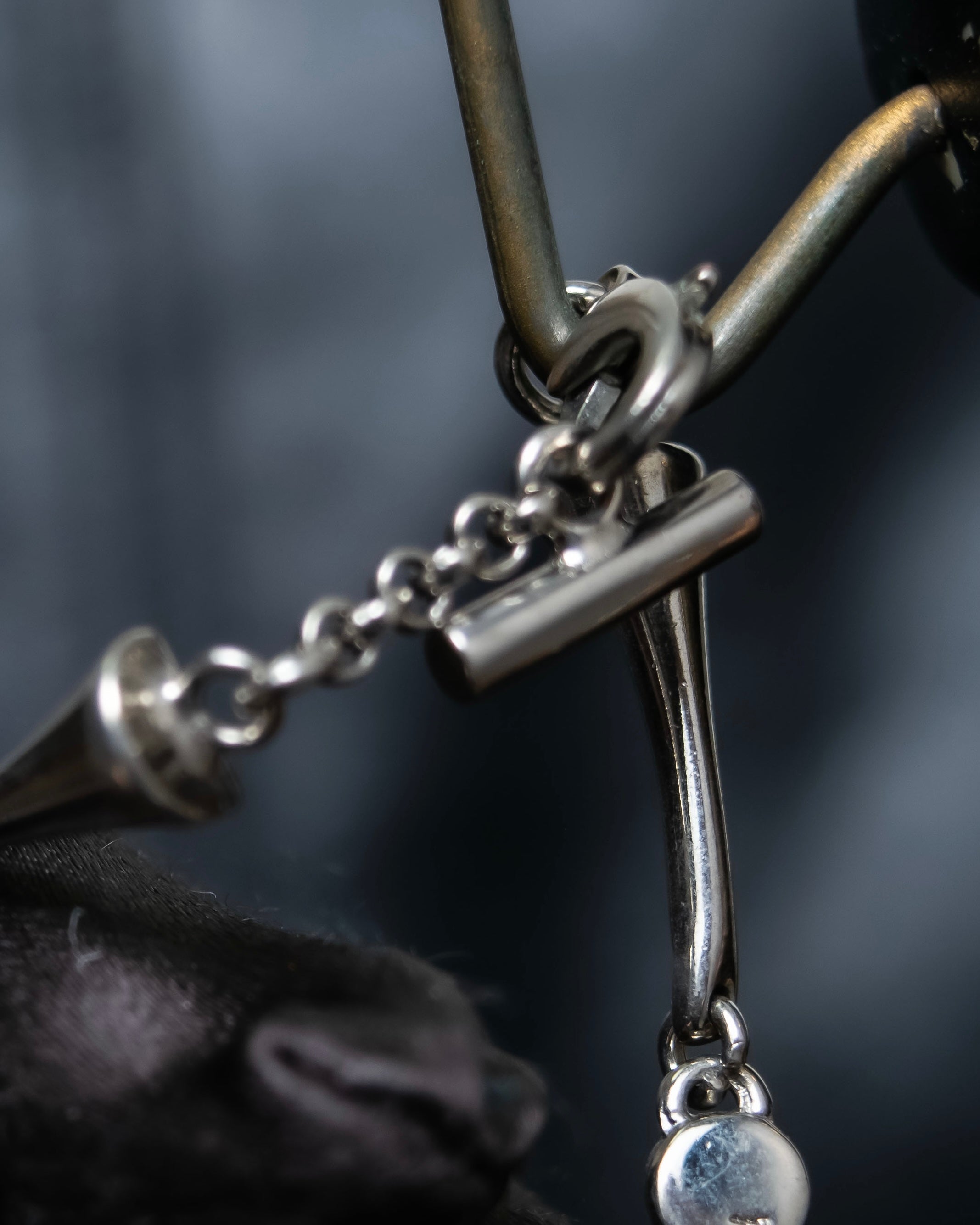 "Salvatore Ferragamo" silver gangini logo chain bracelet