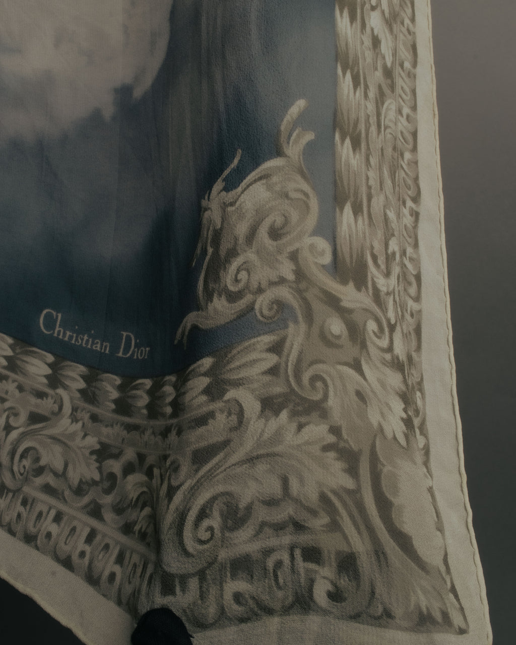 “Christian Dior” 90’s-00’s Sky motif silk scarf