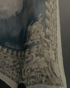 “Christian Dior” 90’s-00’s Sky motif silk scarf