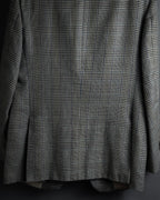 "HERMES" 90’s belvest silk wool linen peak lapel tailored jacket