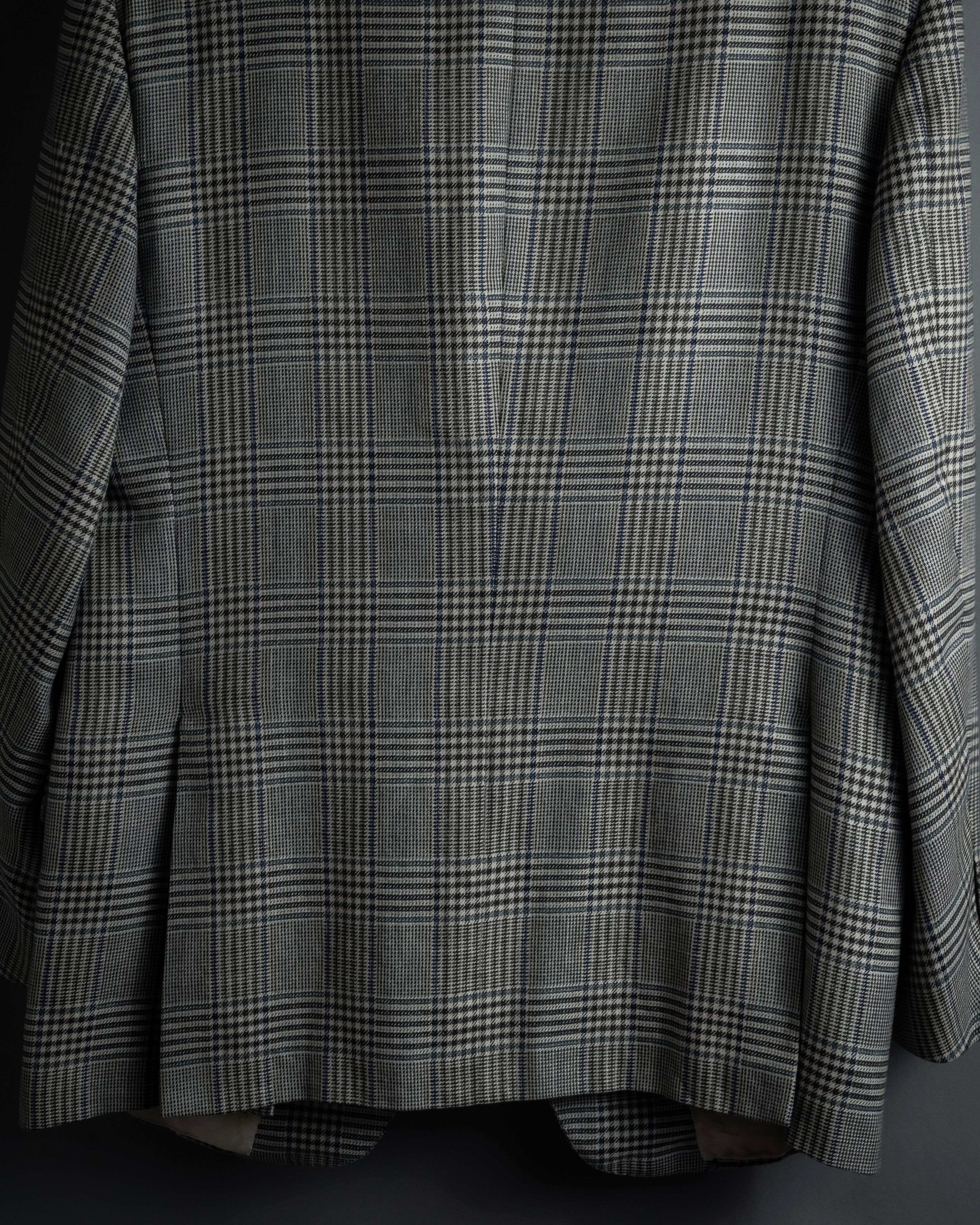 "HERMES" 90’s belvest silk wool linen peak lapel tailored jacket