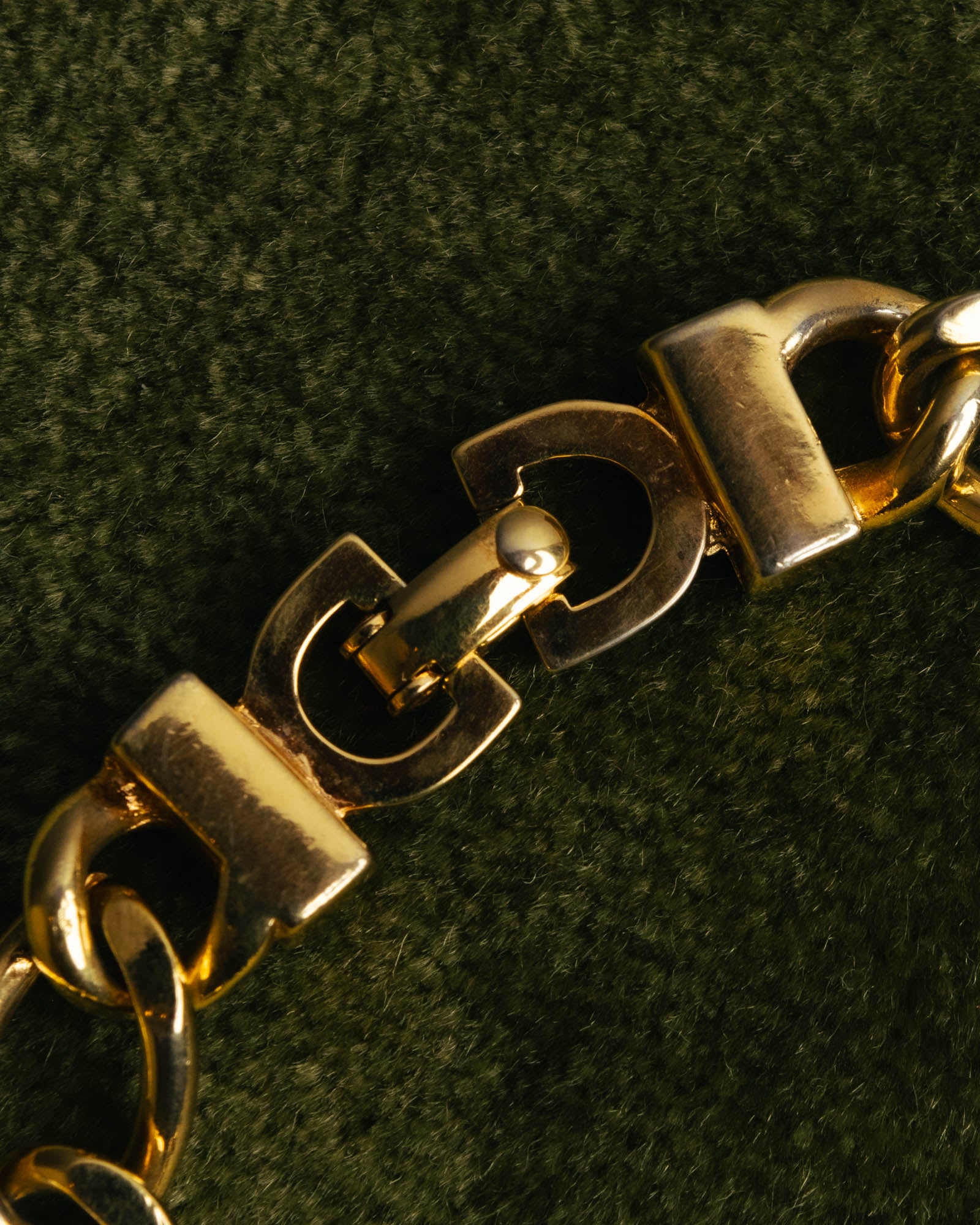 "Christian Dior" 90's Gold tone rhinestone chain bracelet
