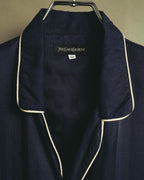 "Yves Saint Laurent" 90's-00's Herringbone silk pajama shirt