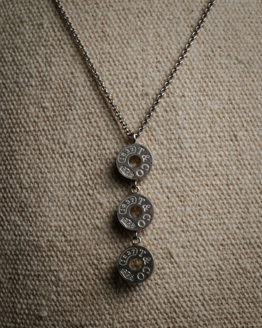 “TIFFANY & CO.” 2000’s 1837 three drop circle pendant