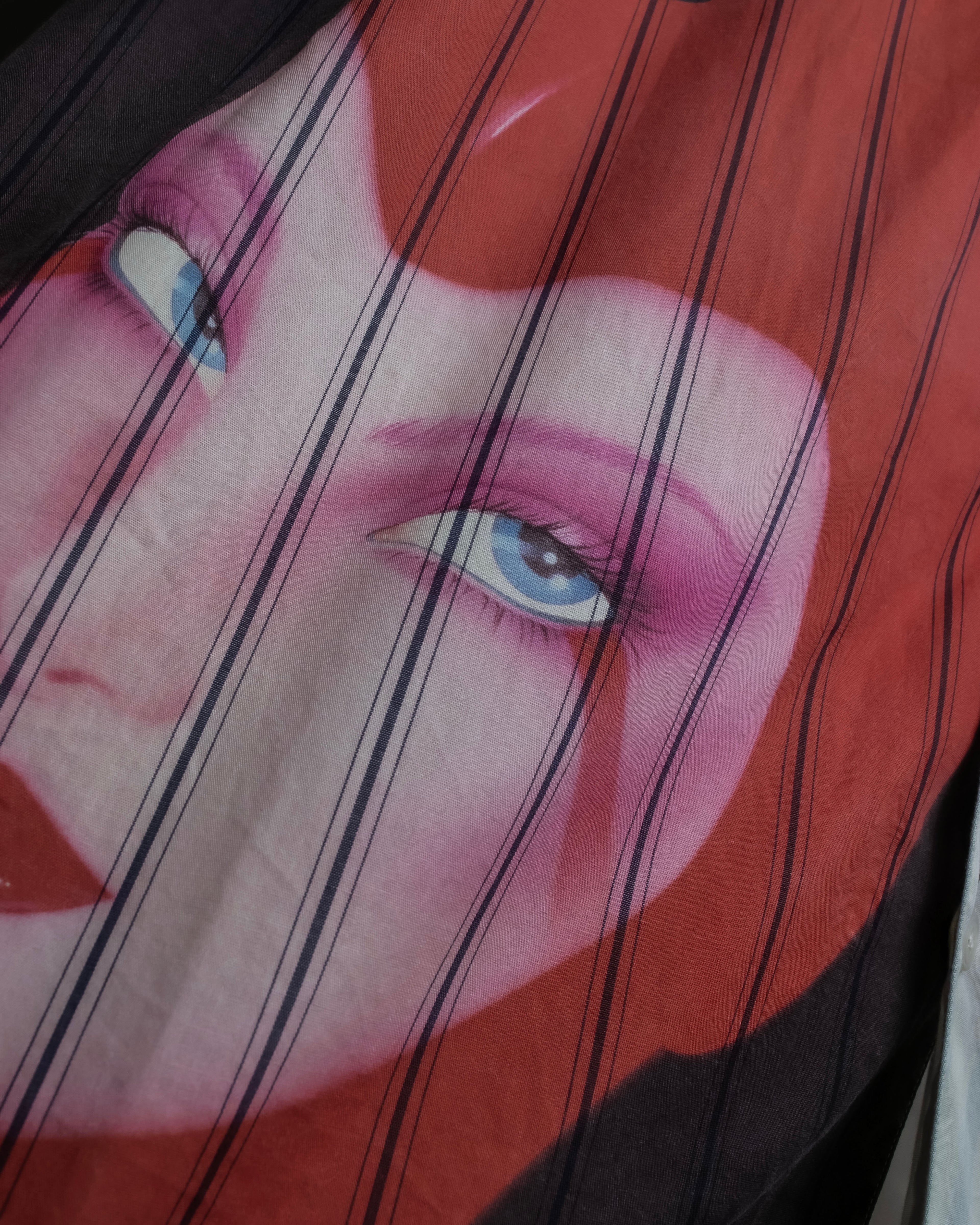 "STELLA McCARTNEY" 18SS Drag queen graphic design stripe shirt