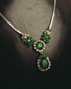 "Christian Dior" 80's-90's Emerald green pendant necklace