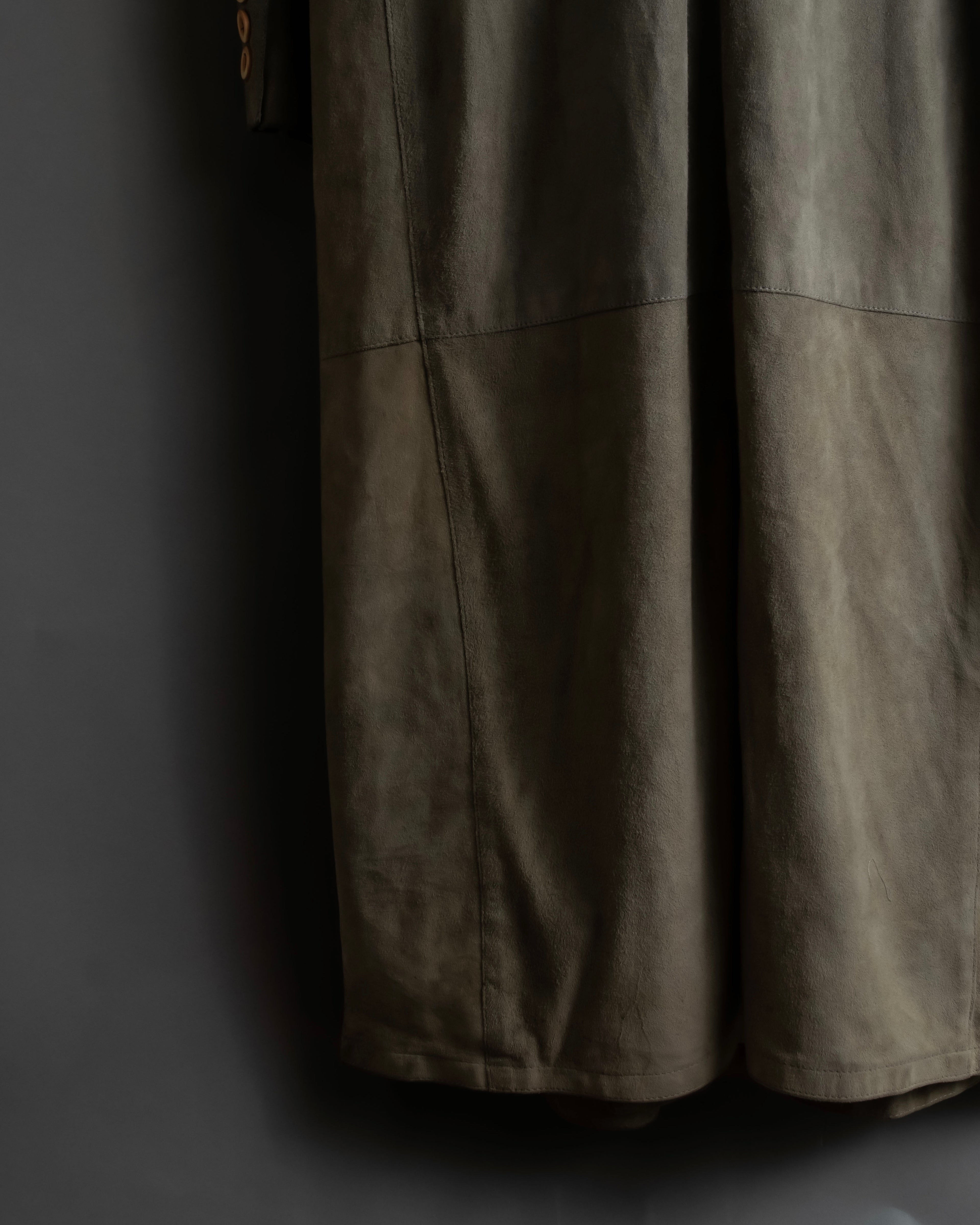 "GIORGIO ARMANI" Brushed shades suede leather long coat