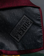 "GIANFRANCO FERRE" Ornamental yellow silk necktie