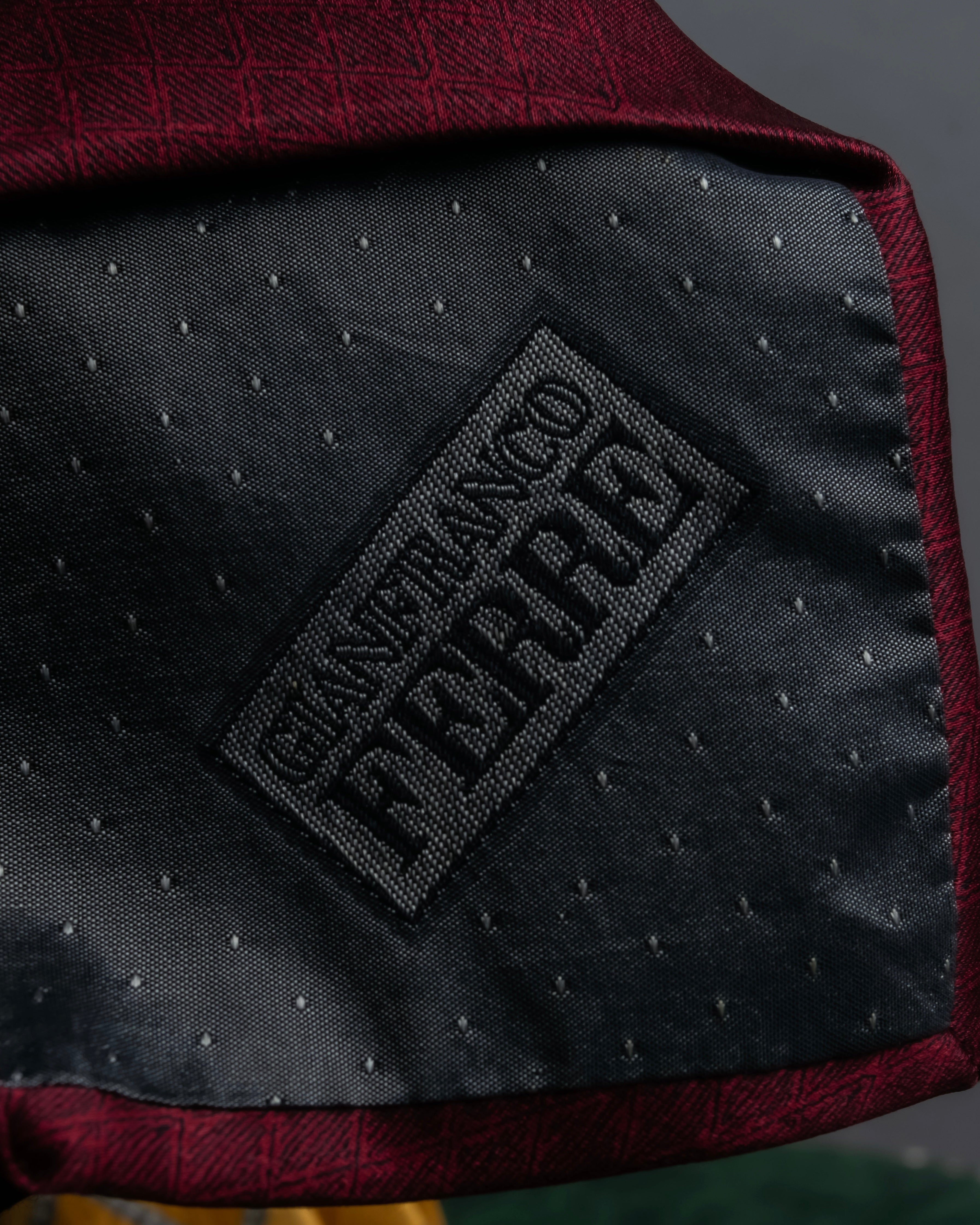 "GIANFRANCO FERRE" Ornamental yellow silk necktie