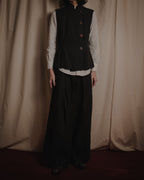 "GIORGIO ARMANI" Early 90s rayon linen asymmetric gilet