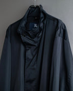 "BURBERRY" Maxi length high neck colour zipper long coat