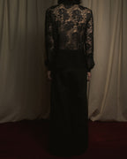 "VALENTINO MISS V" Late 80s botanical lace polo shirt