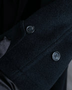 "GIANNI VERSACE UPDATE"
 Fur trimmed wool cashmere maxi double breasted coat