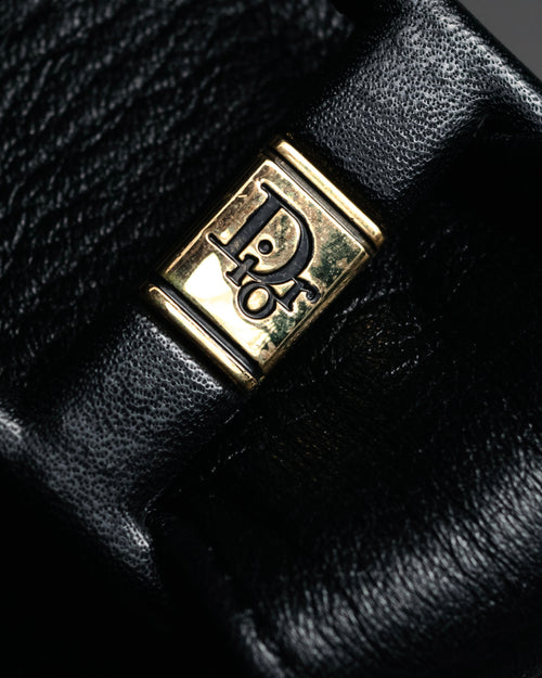 “Christian Dior” 80’s-90’s Leather-wrapped buckle wide belt