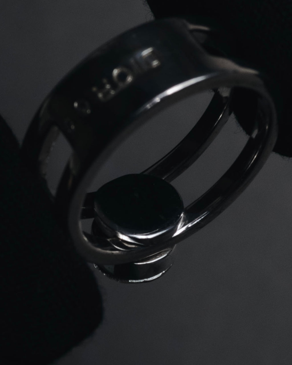 "Christian Dior" 00’s industrial solitaire crystal signet ring