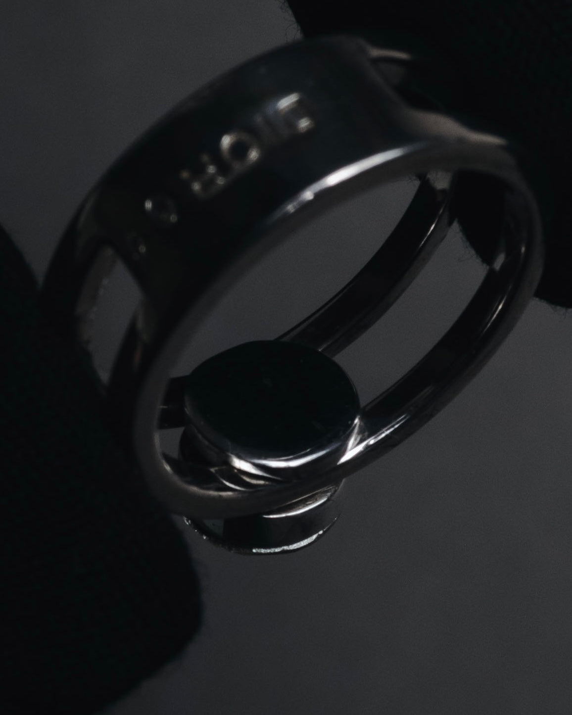 "Christian Dior" 00’s industrial solitaire crystal signet ring