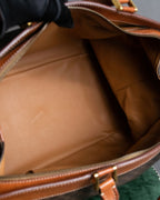 "CELINE" Macadam pattern leather combination boston bag