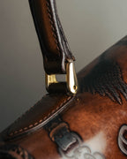 “Catsbro” 00’s-10’s Patinated equestrian leather handbag