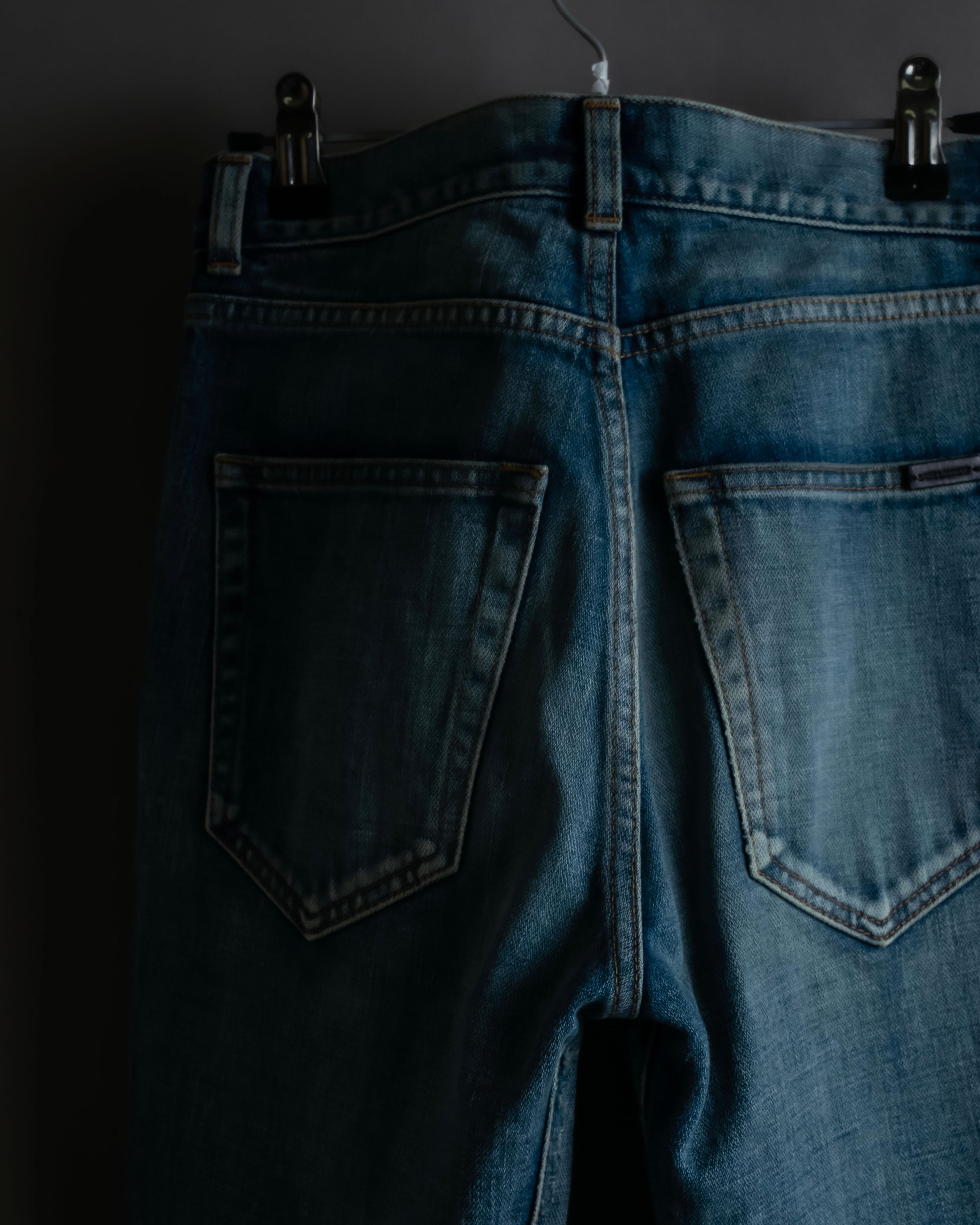 "Saint Laurent" Faded straight line denim pants