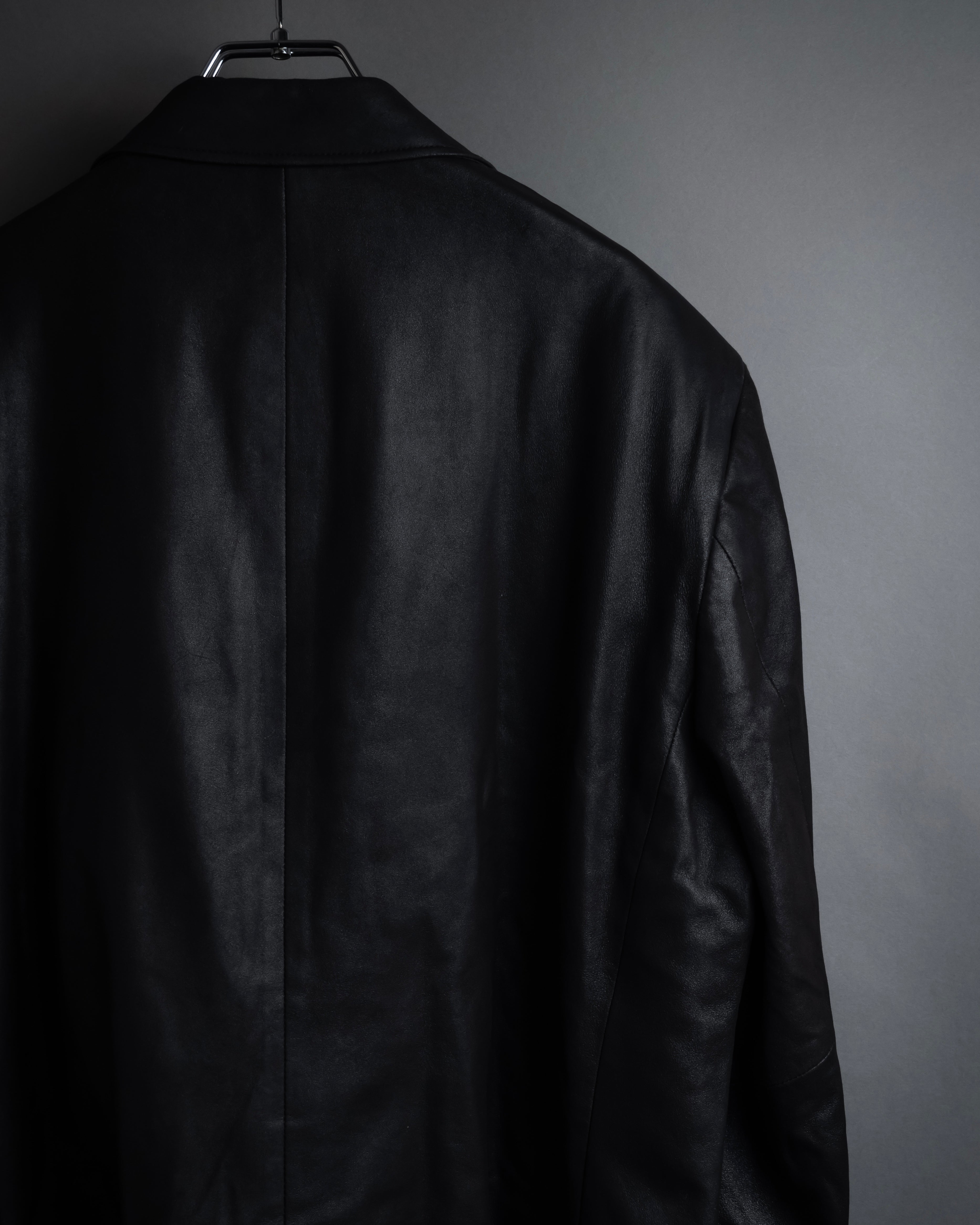 "HUGO BOSS" Oversized calf leather tailored jacket