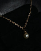 “Christian Dior” 00’s Pearl drop necklace with CD tail charm