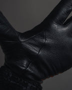-SPECIAL- "HERMES" 90's Astrakhan combination leather gloves
