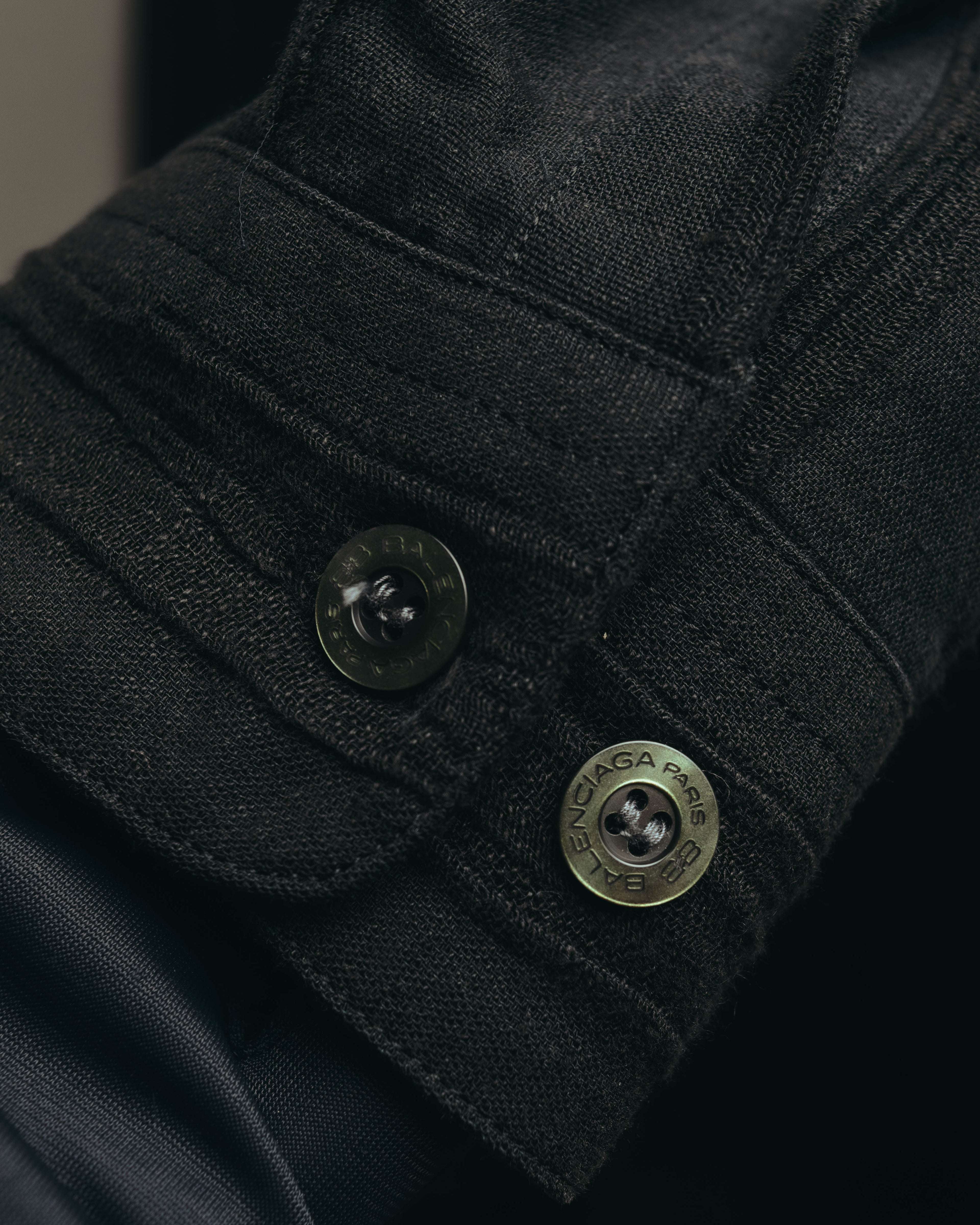 "BALENCIAGA" 80's-90's Textured linen blend shirt