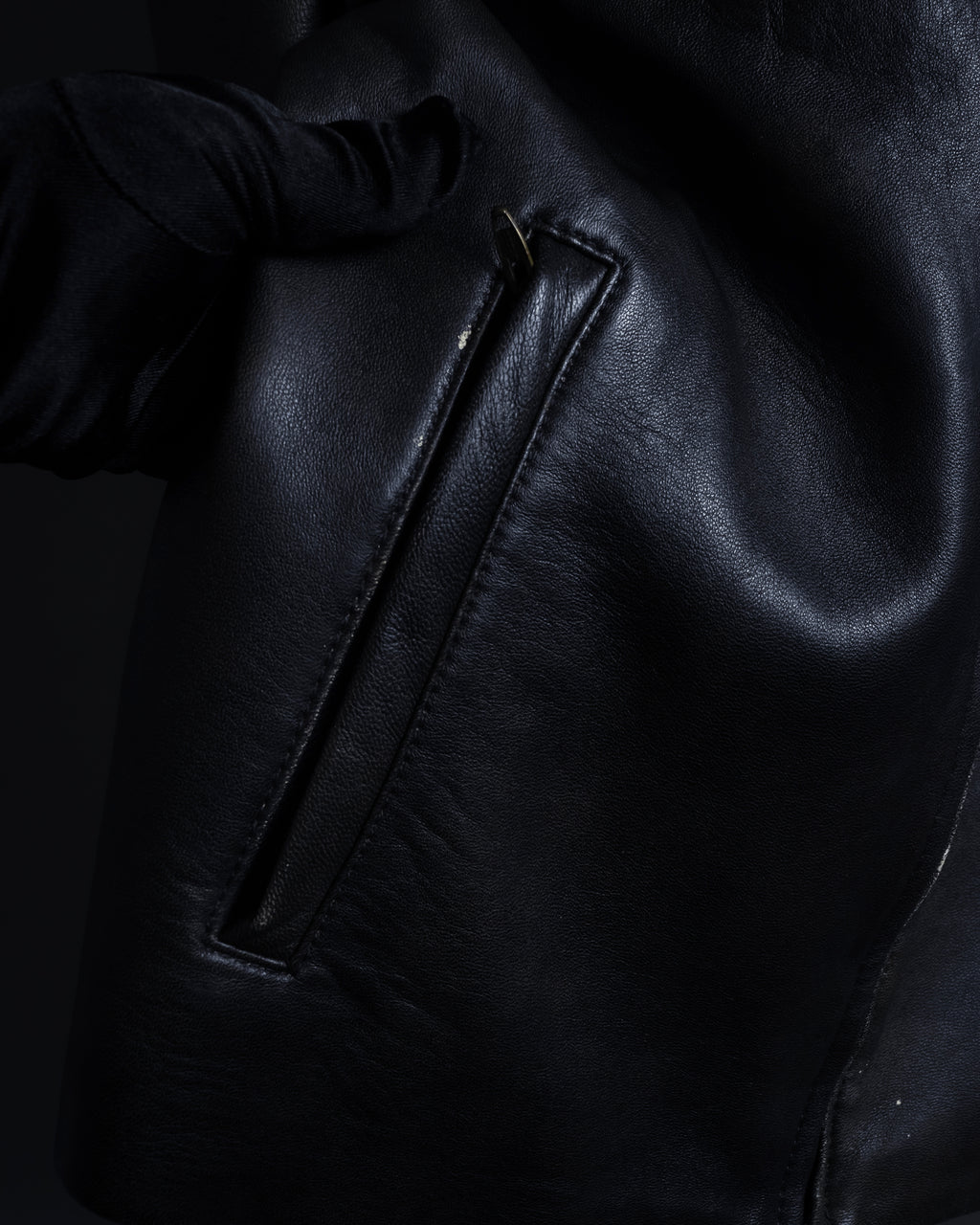 "Weekend Max Mara" Minimalist design center zip-up leather jacket