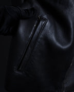 "Weekend Max Mara" Minimalist design center zip-up leather jacket