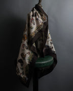 "HERMES" 80's Carré 90 Les Champignons II silk scarf