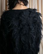 "JUNYA WATANABE COMME des GARCONS" Fringe design brushed V-neck knit pullover