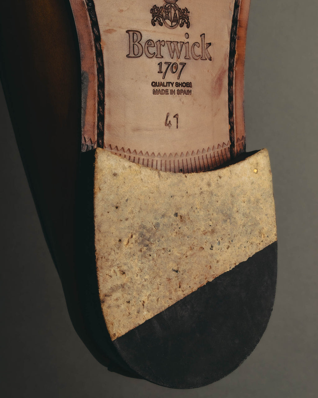 “Berwick 1707” 2010’s Patina aniline leather double monk shoes