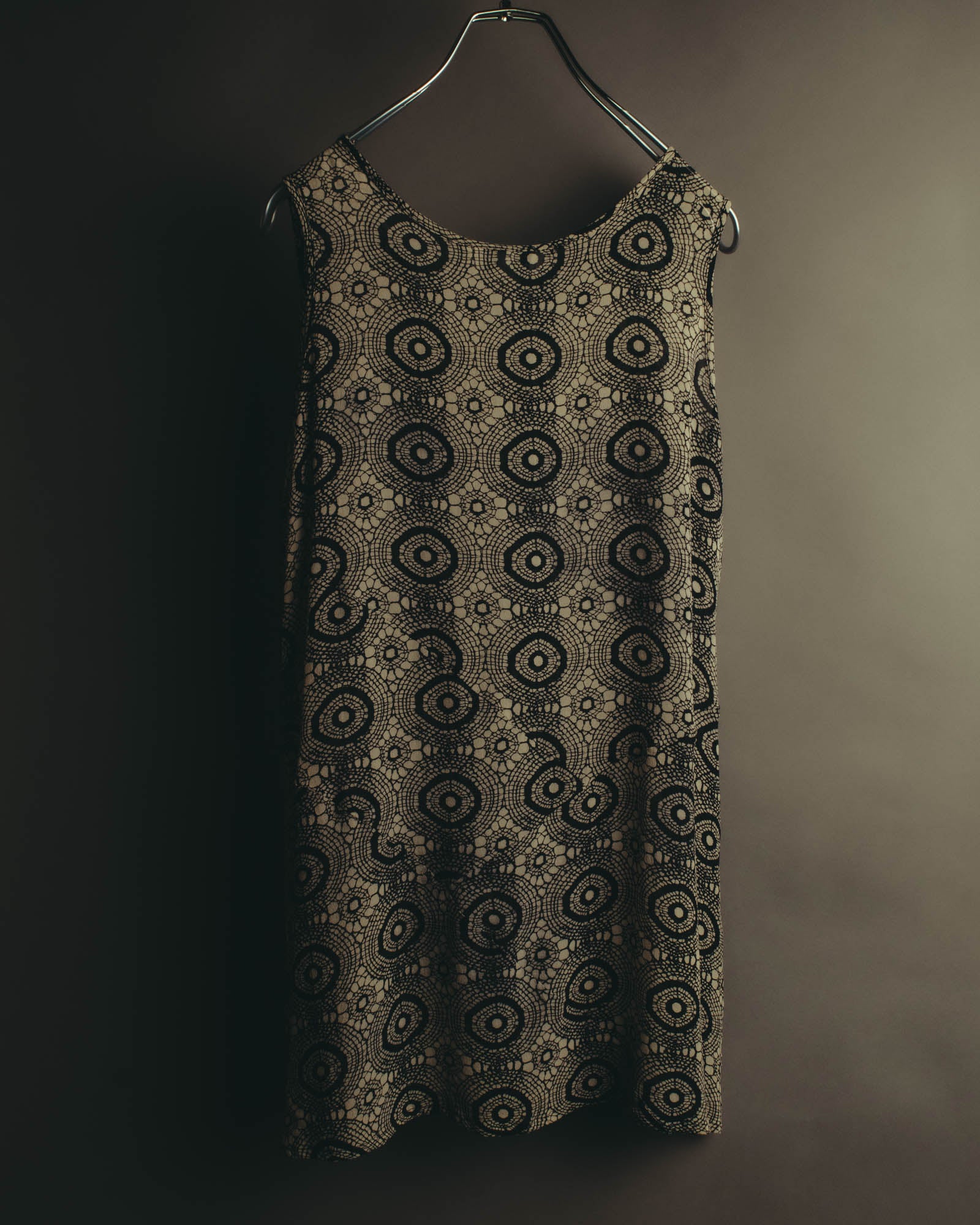 "John Rocha Chinatown" 80's Sleeveless patterned mini dress