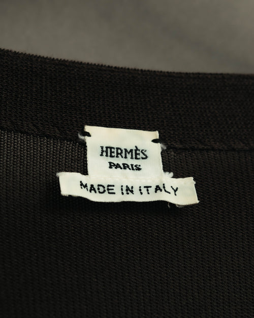 "Hermès" 00's Draped cotton silk long cardigan