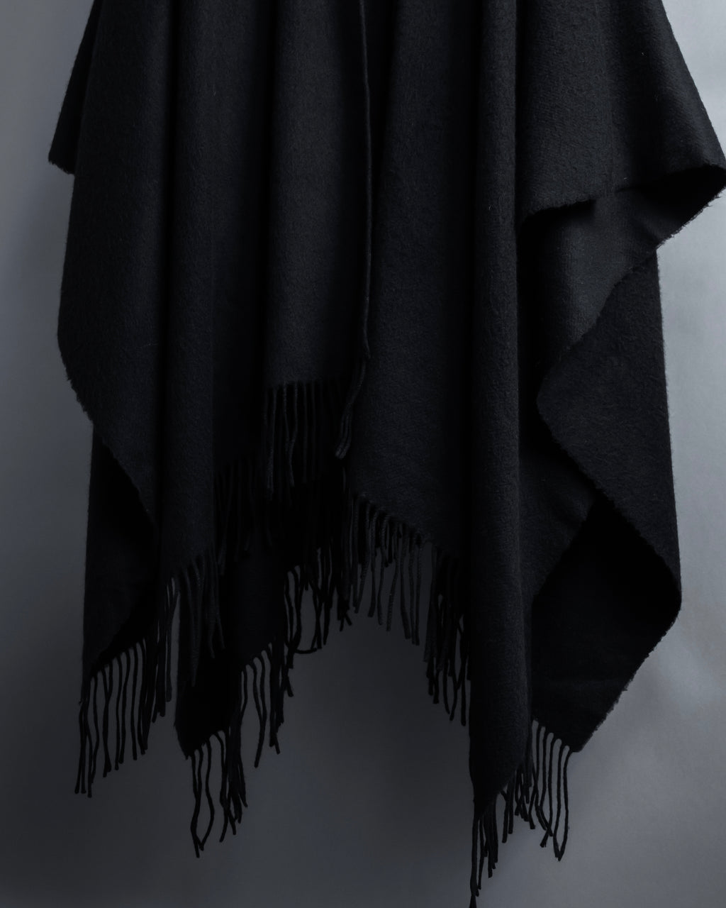 "BALENCIAGA" Fringe design open front cape