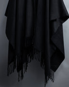 "BALENCIAGA" Fringe design open front cape