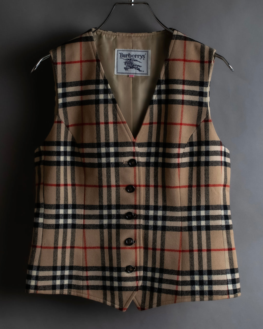 "BURBERRYS" Nova check pattern wool vest