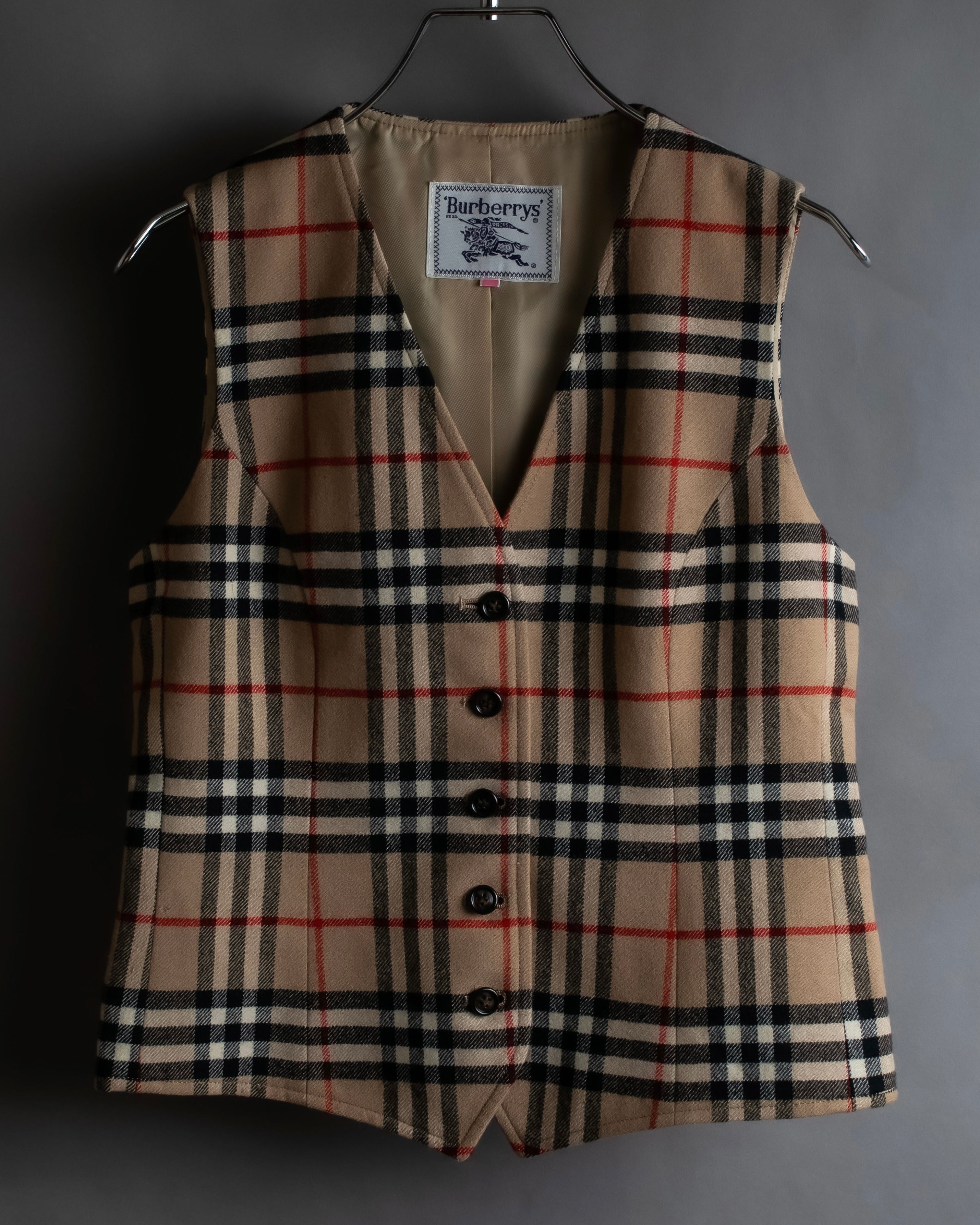 "BURBERRYS" Nova check pattern wool vest