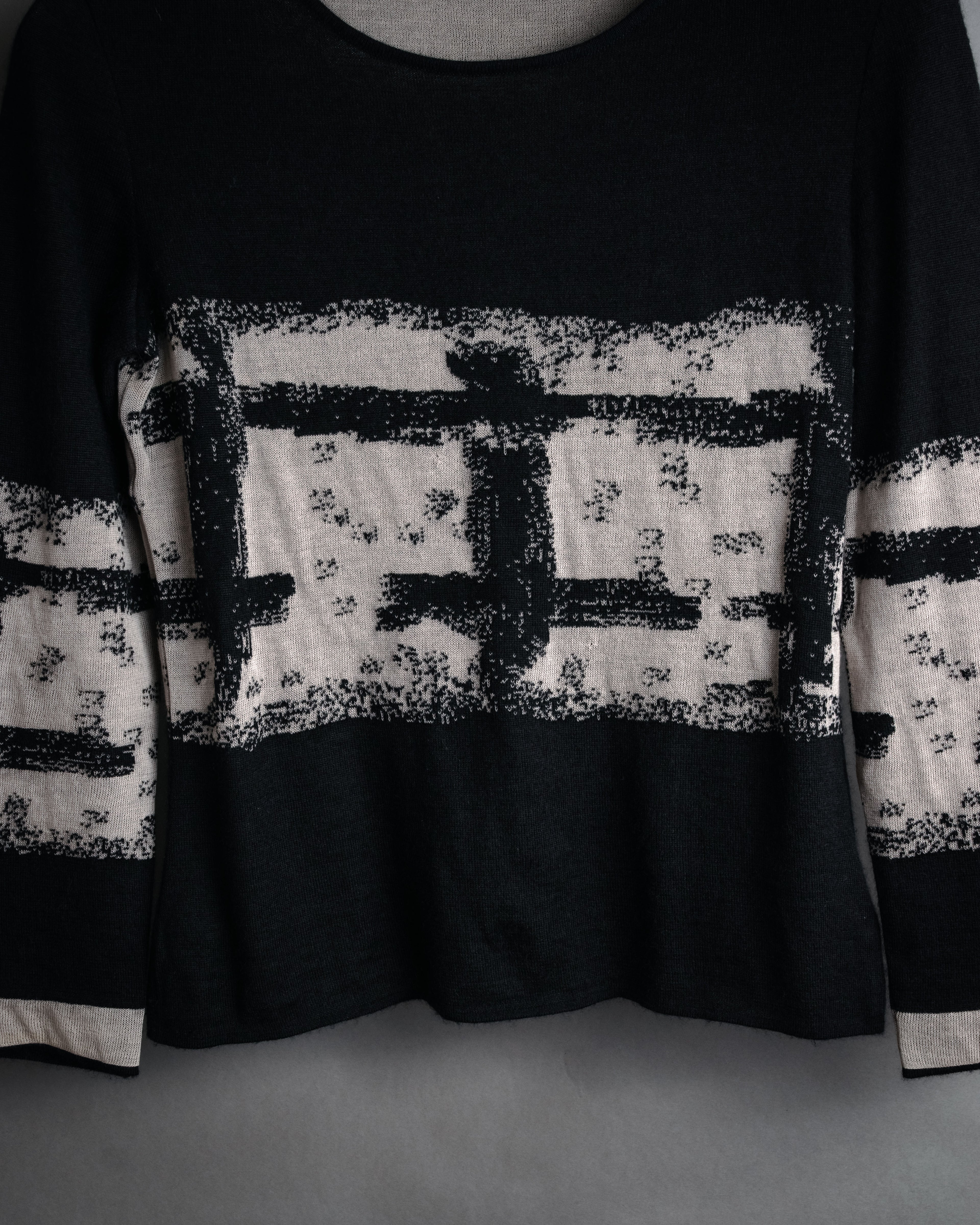 “CHANEL” 90’s-00’s Abstract grid knit top