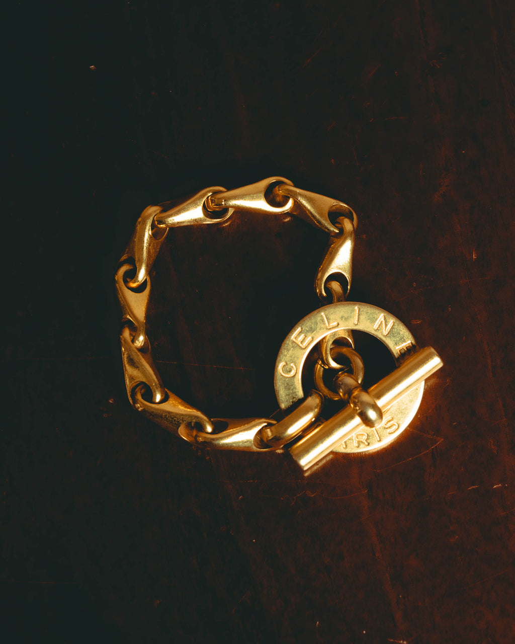 –SPECIAL– "CELINE" 90's Sculptural toggle chain bracelet