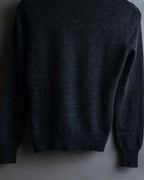 "CELINE" Beautiful U-neck design cashmere knit pullover