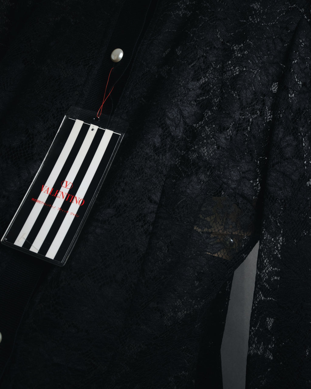 "VALENTINO MISS V" Late 80s botanical lace polo shirt