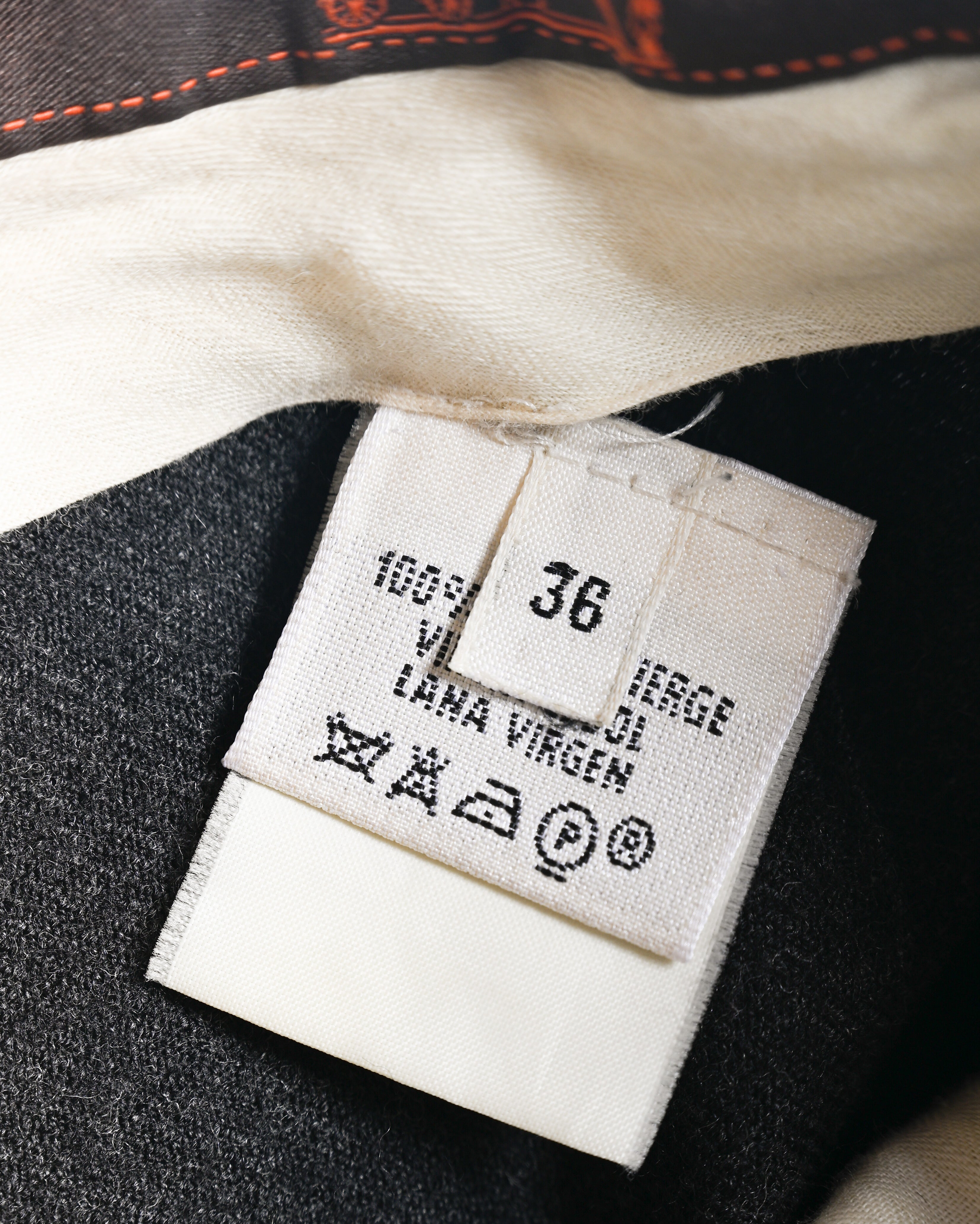 HERMES/ Straight Silhouette Wool Tuck Trousers