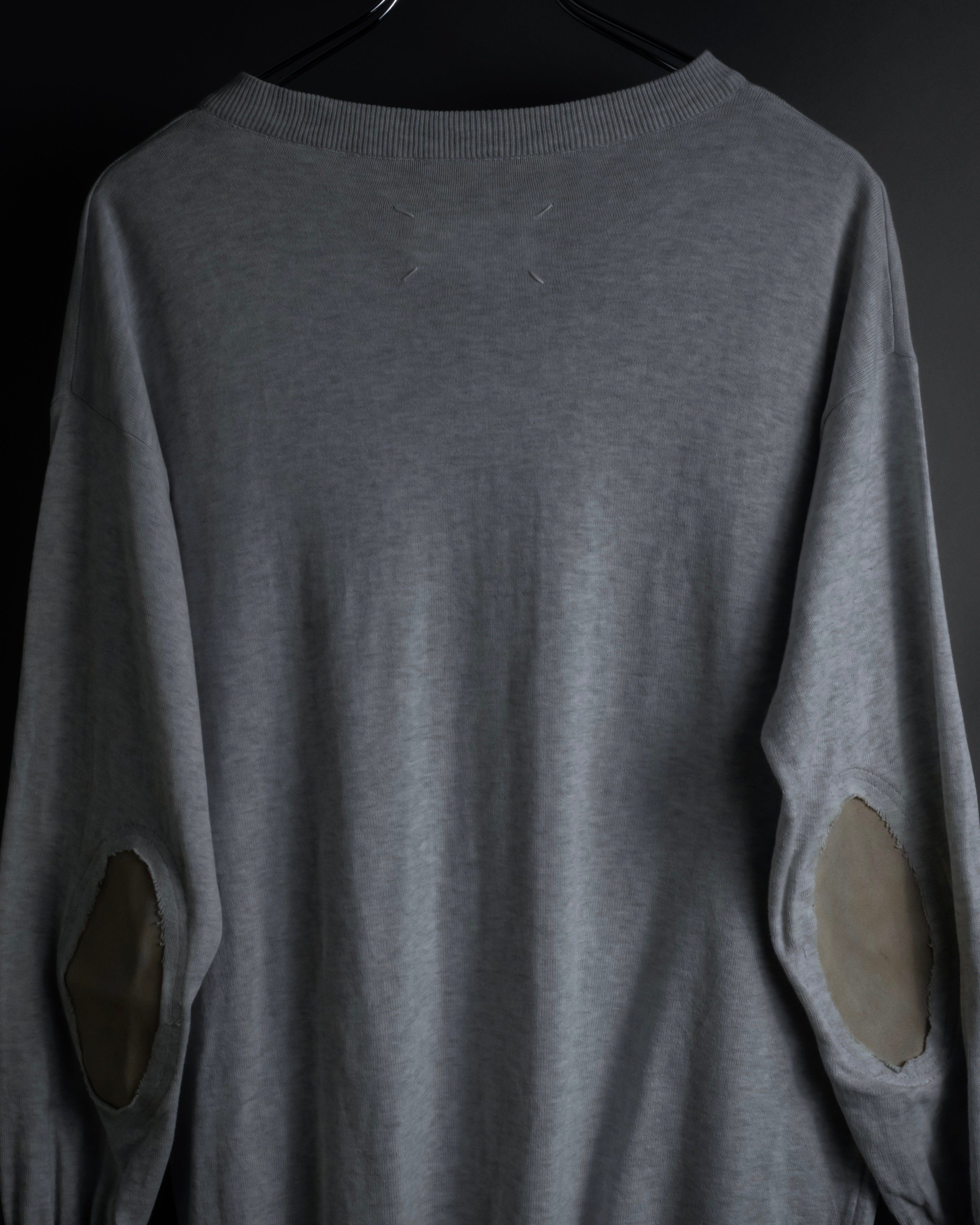 "Maison Margiela" 18SS elbow patch cotton v-neck knit