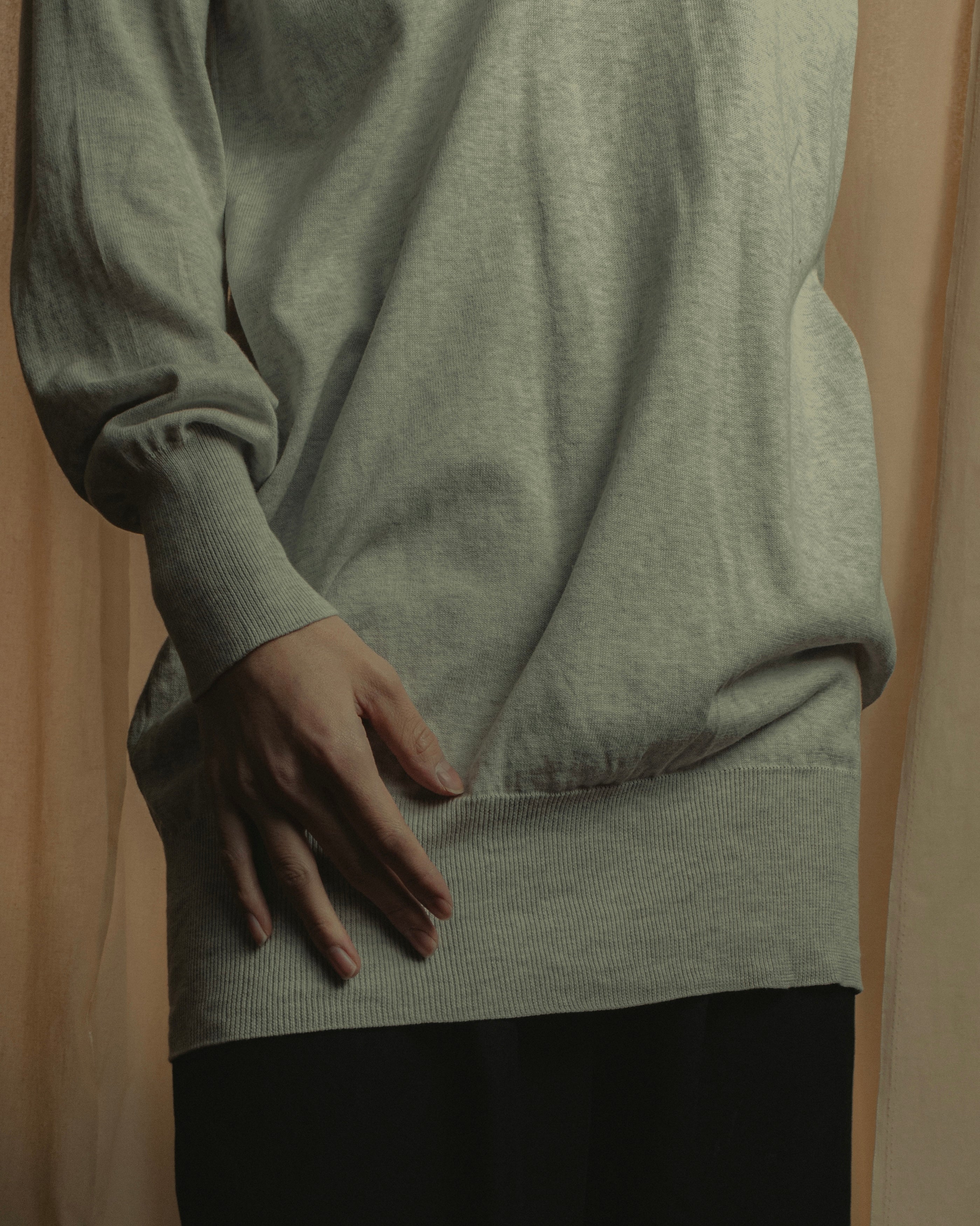 "Maison Margiela" 18SS elbow patch cotton v-neck knit